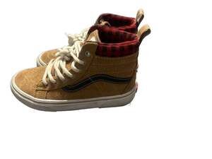 Vans Kids Sk8-Hi MTE-1 Brown Suede Plaid High Top Sneakers